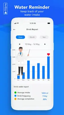 Water drink reminder - Water reminder & tracker android App screenshot 3