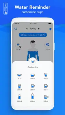 Water drink reminder - Water reminder & tracker android App screenshot 4